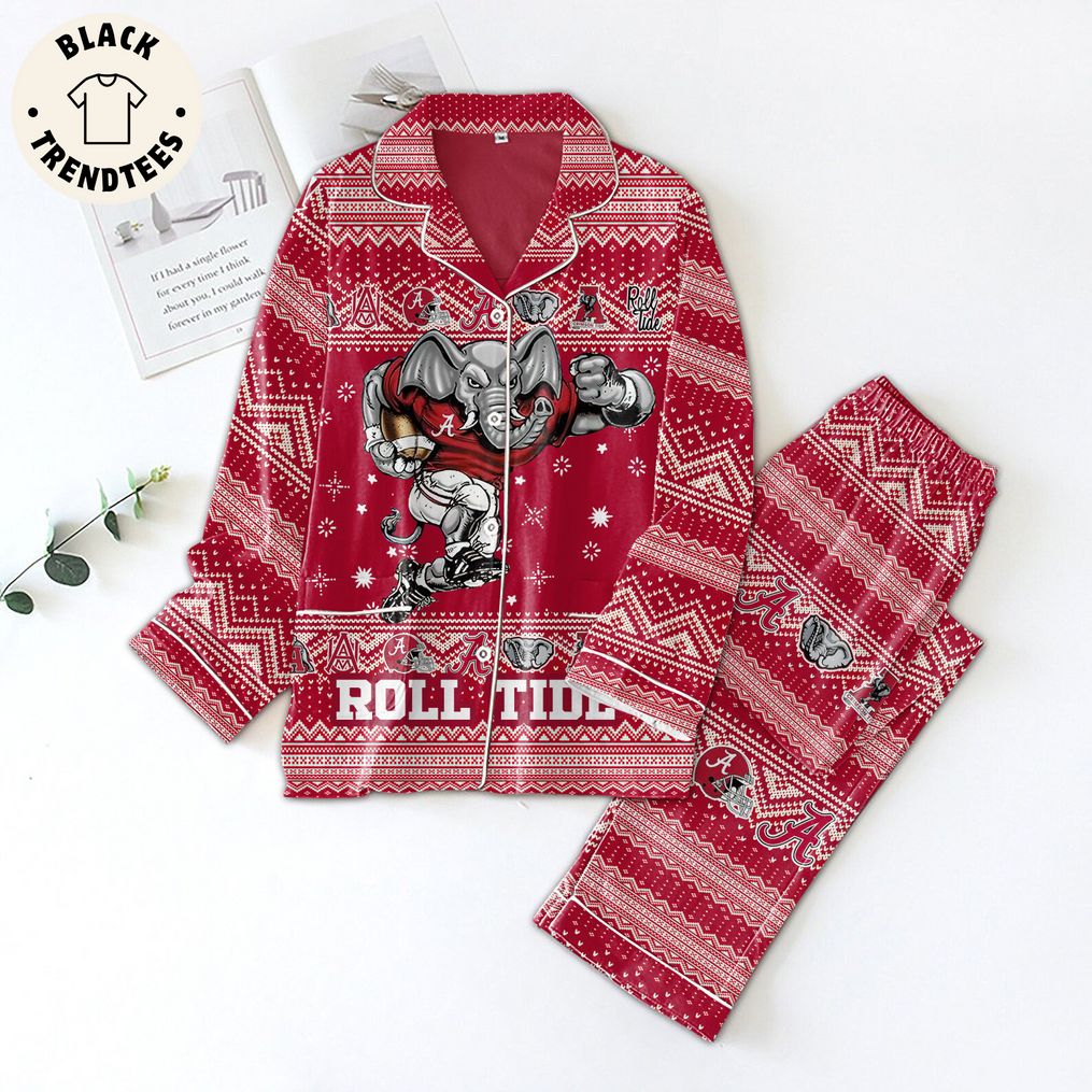 Alabama Crimson Tide Football Roll Tide Mascot Design Pijamas Set