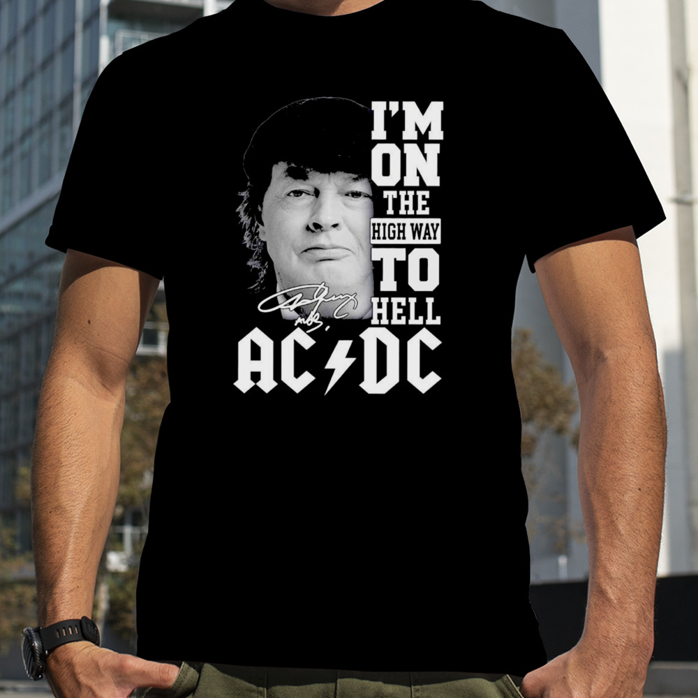 Angus Young AC DC I’m on the highway to hell signatures shirt