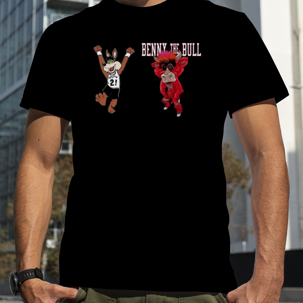 Chicago Bulls VS San Antonio Spurs NBA 2024 mascot cartoon basketball shirt