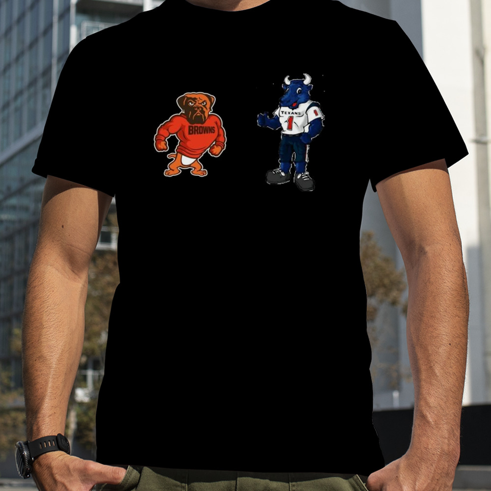 Cleveland Browns VS Houston Texans NFL 2024 mascot cartoon football shirt