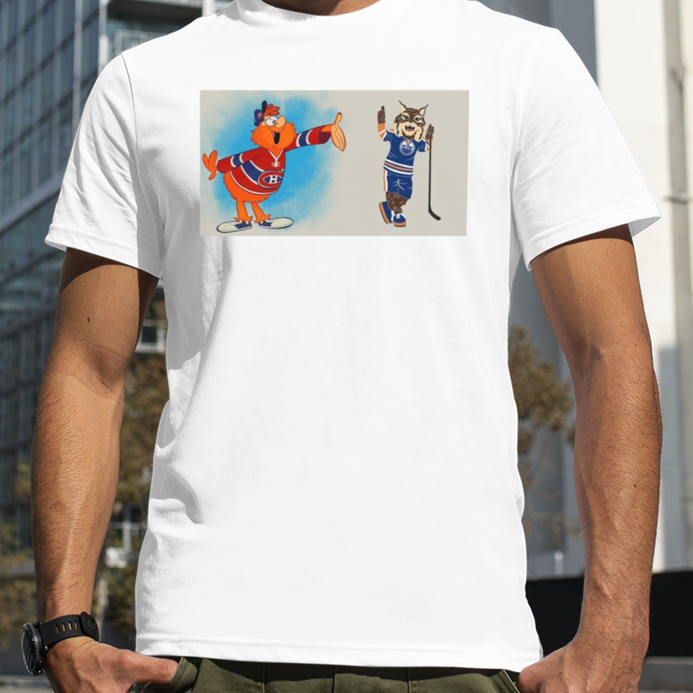 Edmonton Oilers VS Montreal Canadiens NHL 2024 mascot cartoon hockey shirt