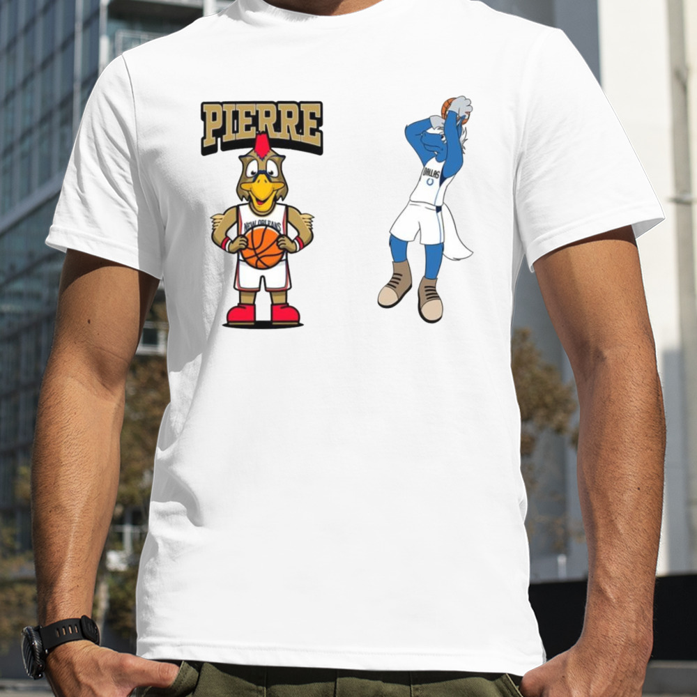 New Orleans Pelicans VS Dallas Mavericks NBA 2024 mascot cartoon shirt