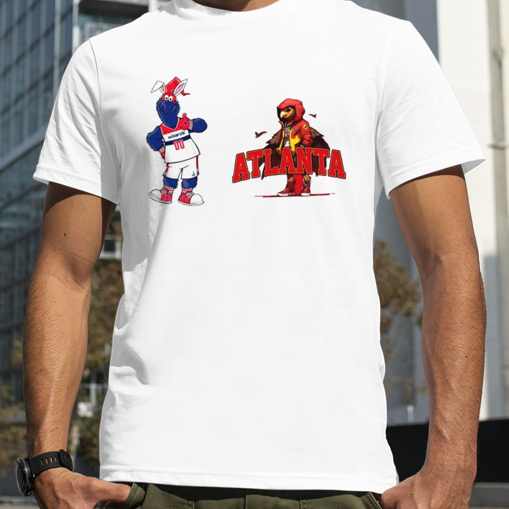 Washington Wizards VS Atlanta Hawks NBA 2024 mascot cartoon basketball shirt