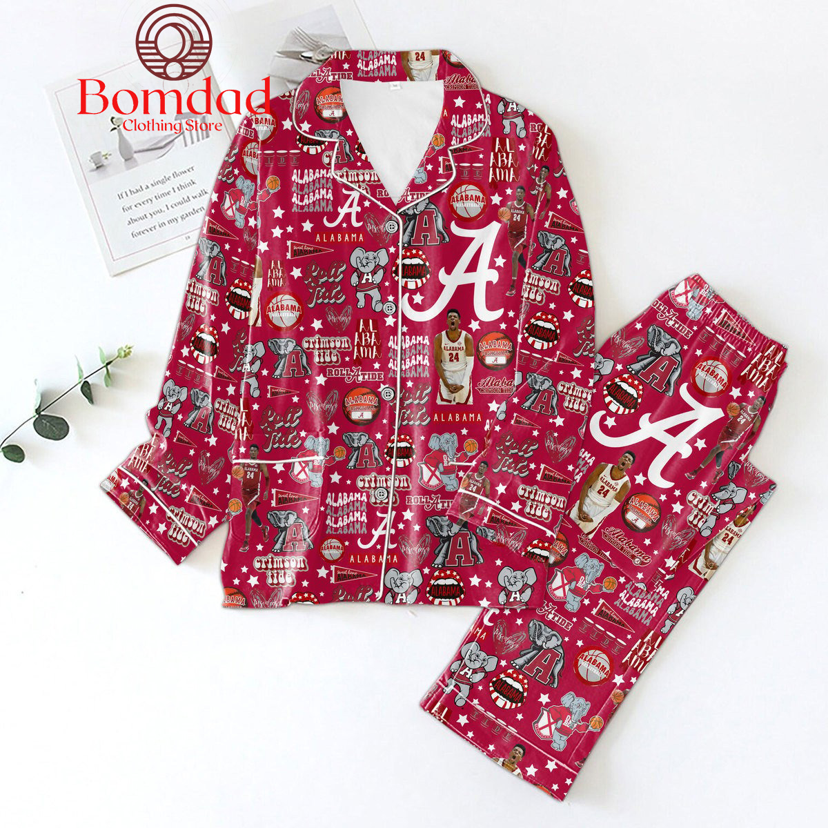 Alabama Crimson Tide Roll Tide Roll Pajamas Set - Bomdad