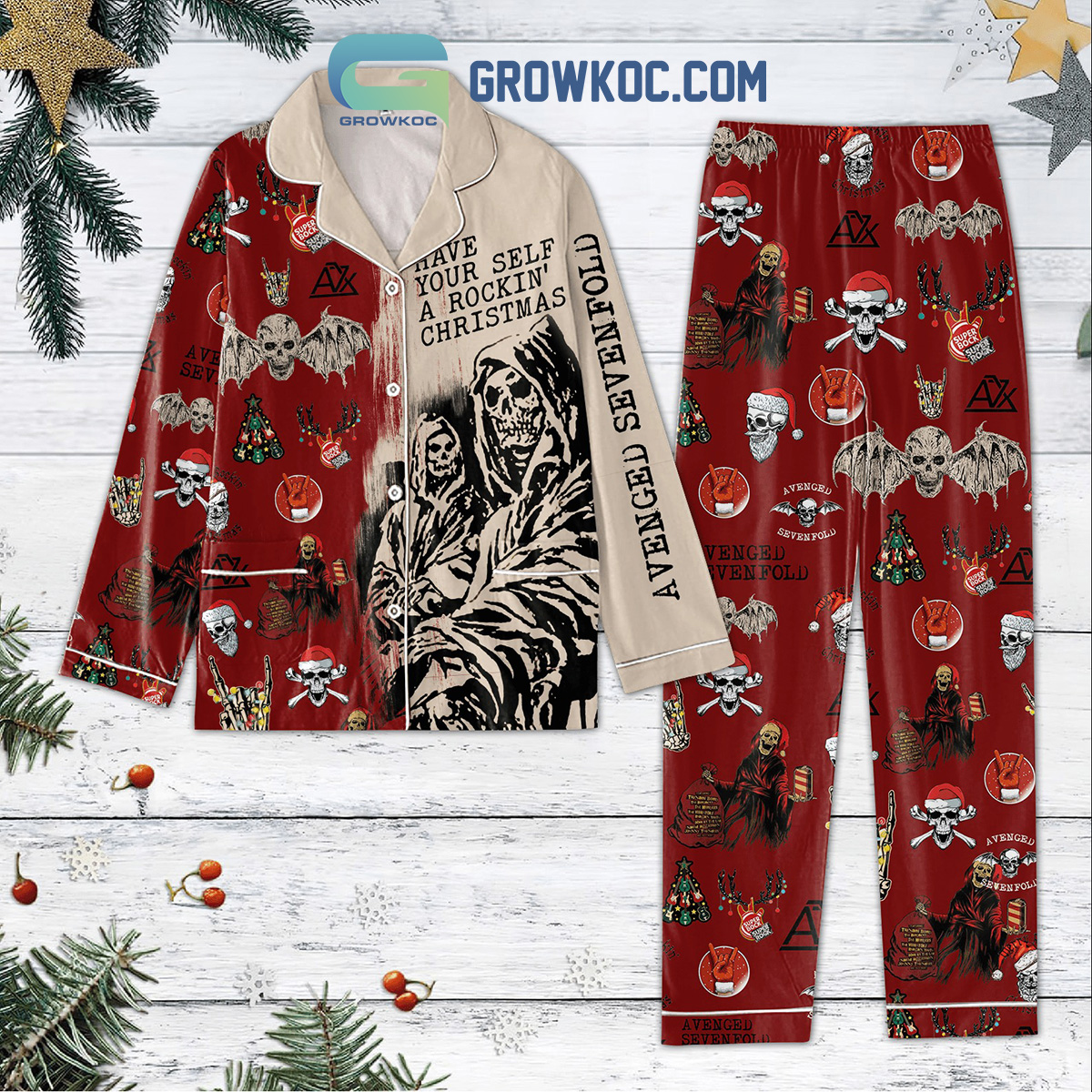 Avenged Sevenfold Have Your Self A Rockin' Christmas Holidays Pajamas Set