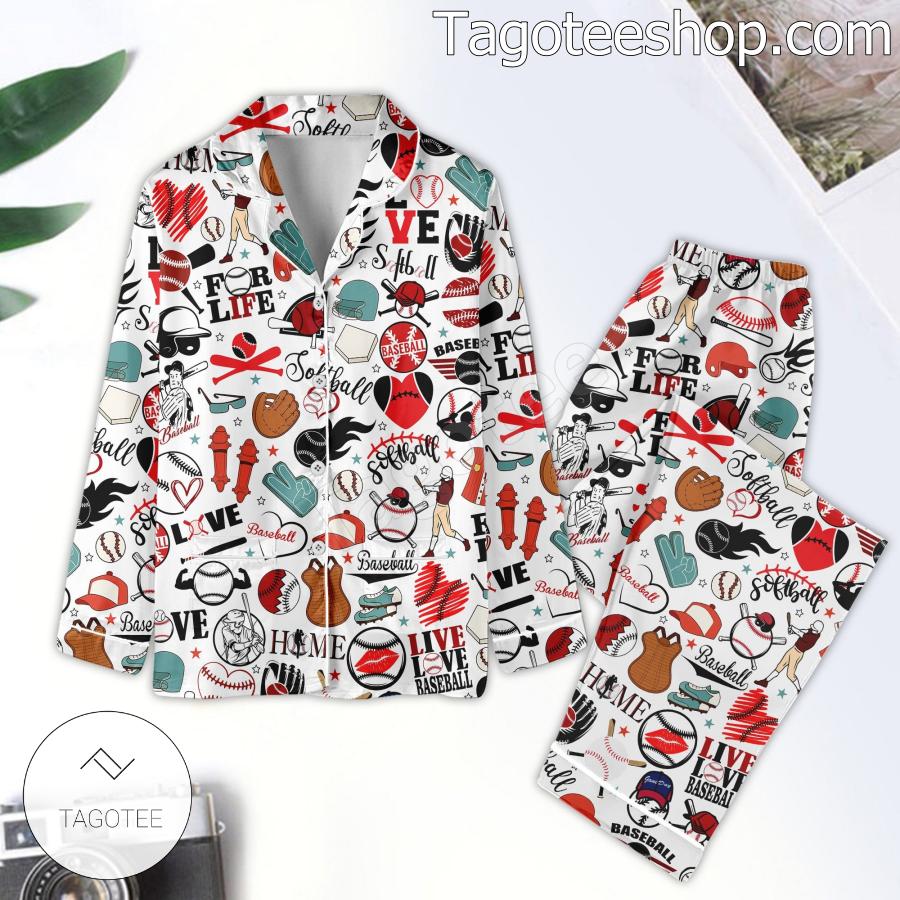 Baseball Home Pattern Pajama Sleep Sets