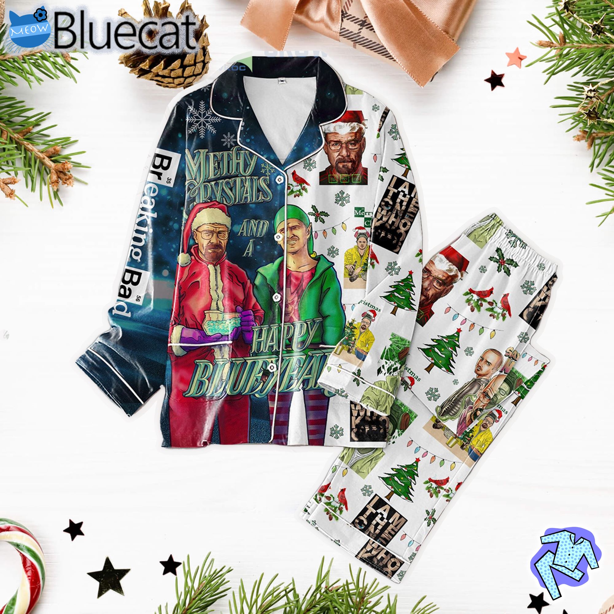 Breaking Bad Merry Chirstmas And Happy Blueyear Pajamas Set