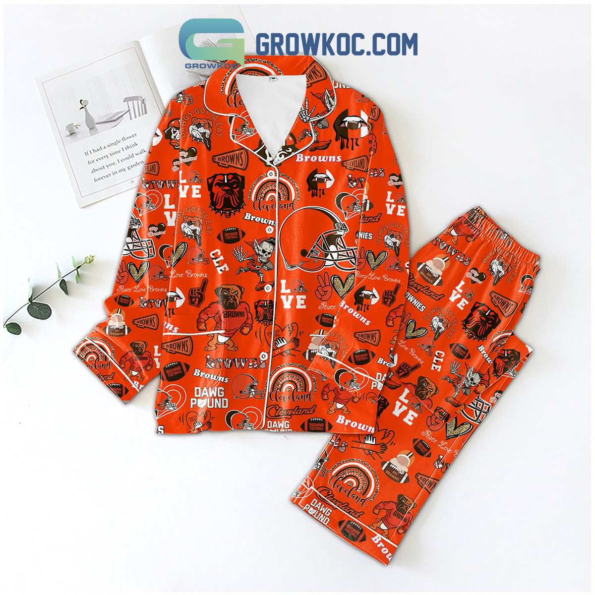 Chicago Bears Beardown Love Pajamas Set