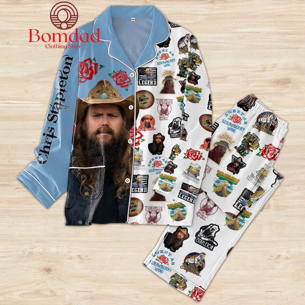 Chris Stapleton Legend Sweet As Strawberry Wine Pajamas Set - Bomdad