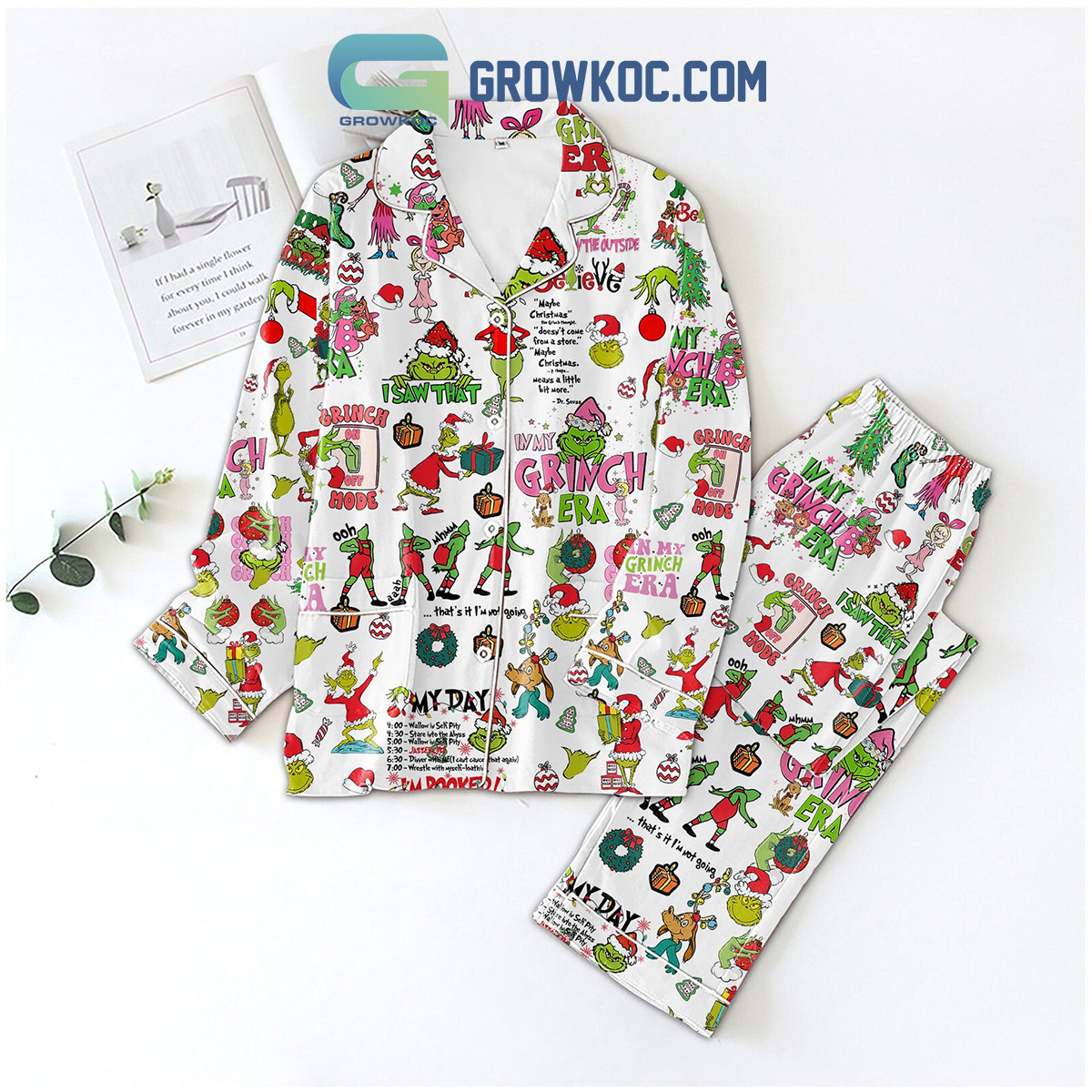 Christmas Holiday Love Grinchmas Pajamas Set