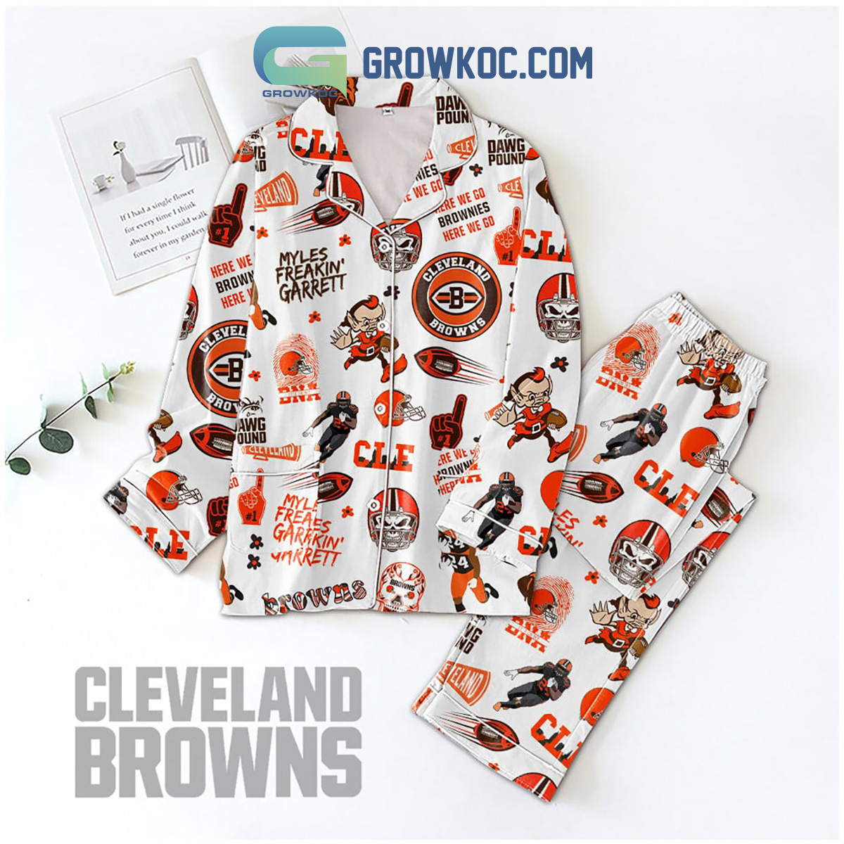 Cleveland Browns Here We Go Brownies Pajamas Set