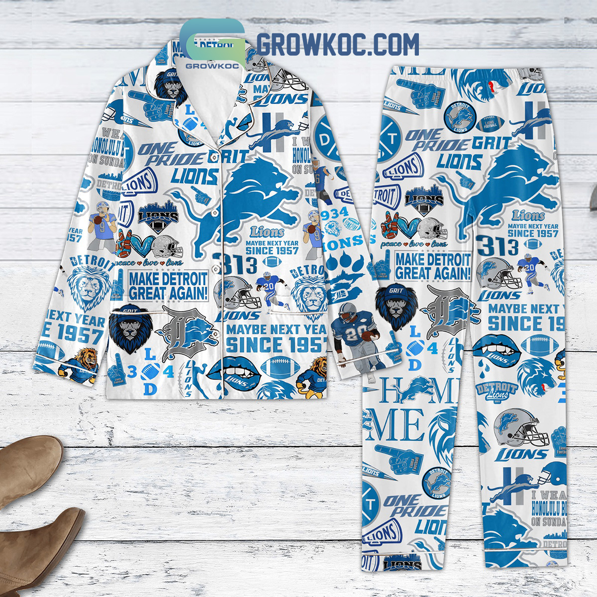 Detroit Lions Make Detroit Great Again One Pride Pajamas Set