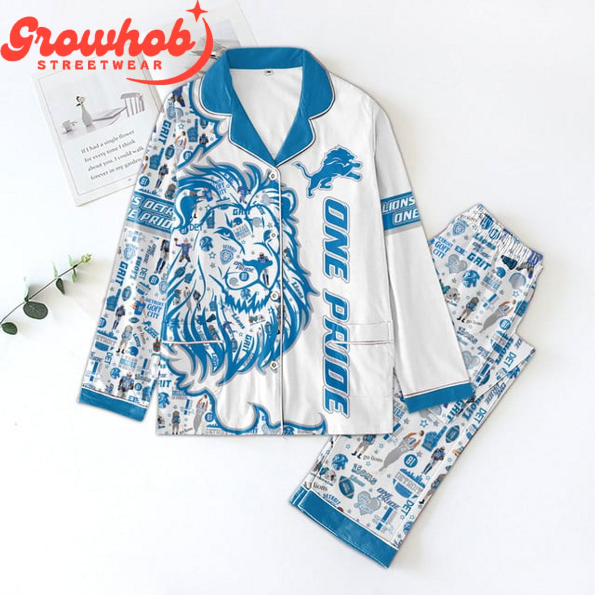 Detroit Lions One Pride Polyester Pajamas Set