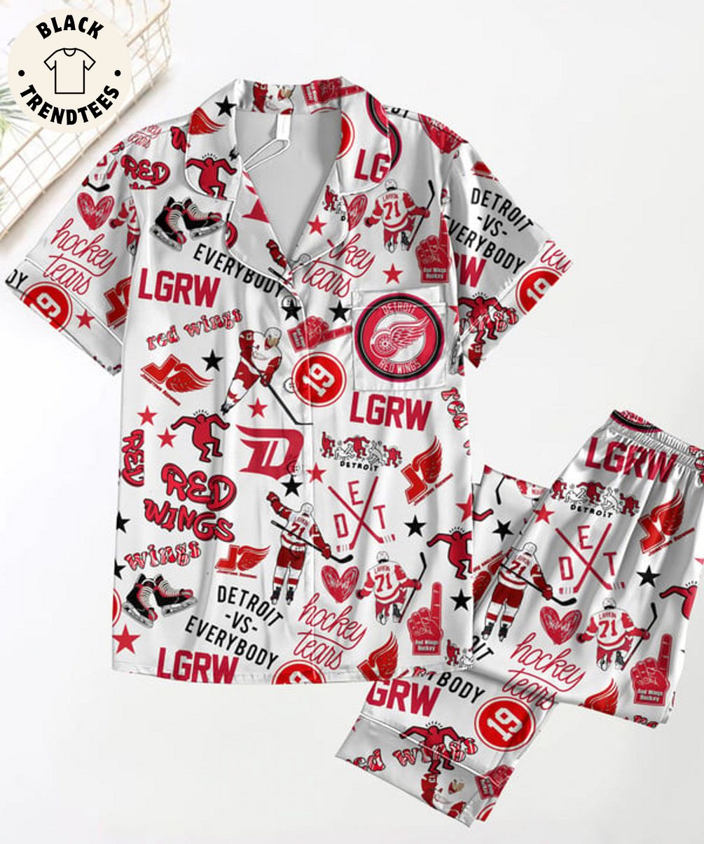 Detroit Red Wings Larkin Hockey Pijamas Set