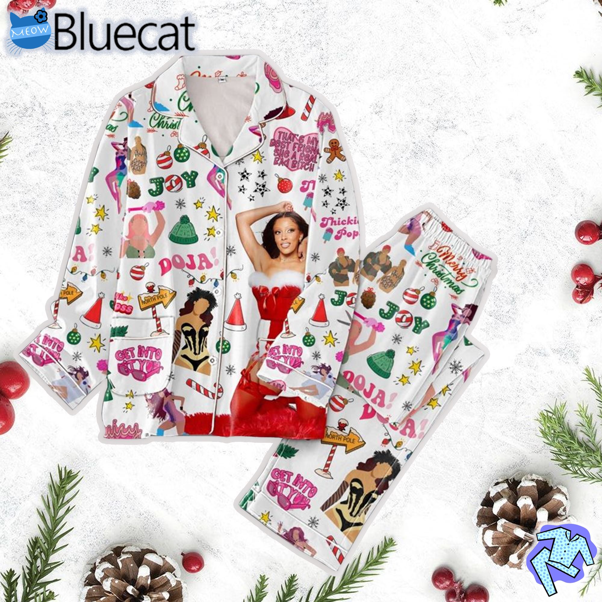 Doja Get Into It Yuh Merry Christmas Pajamas Set