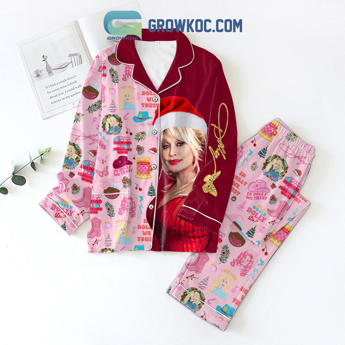 Dolly Parton It's Hard To Be A Diamond In A Rhinestone World Pajamas Set