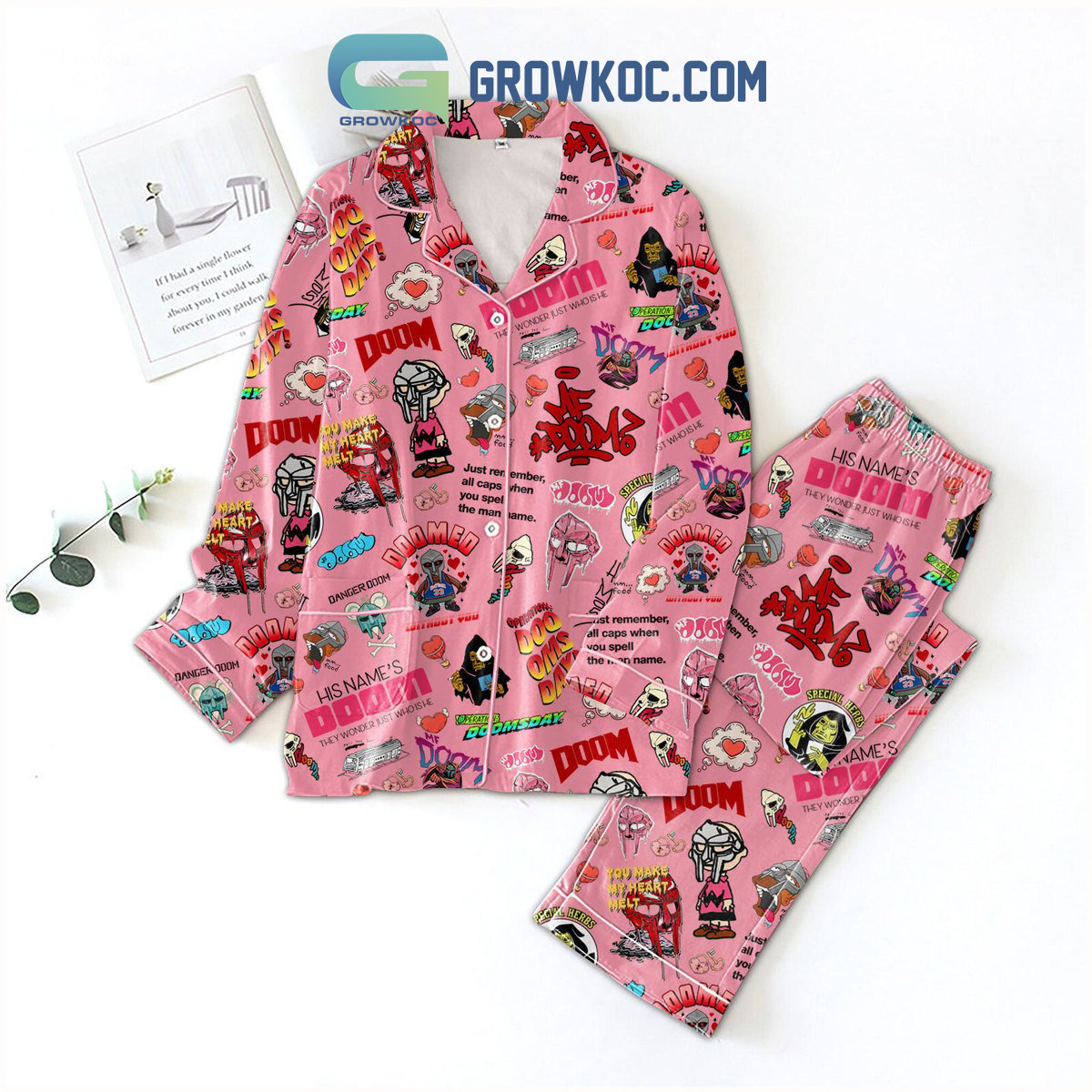 Doom Doomsday Valentine Polyester Pajamas Set