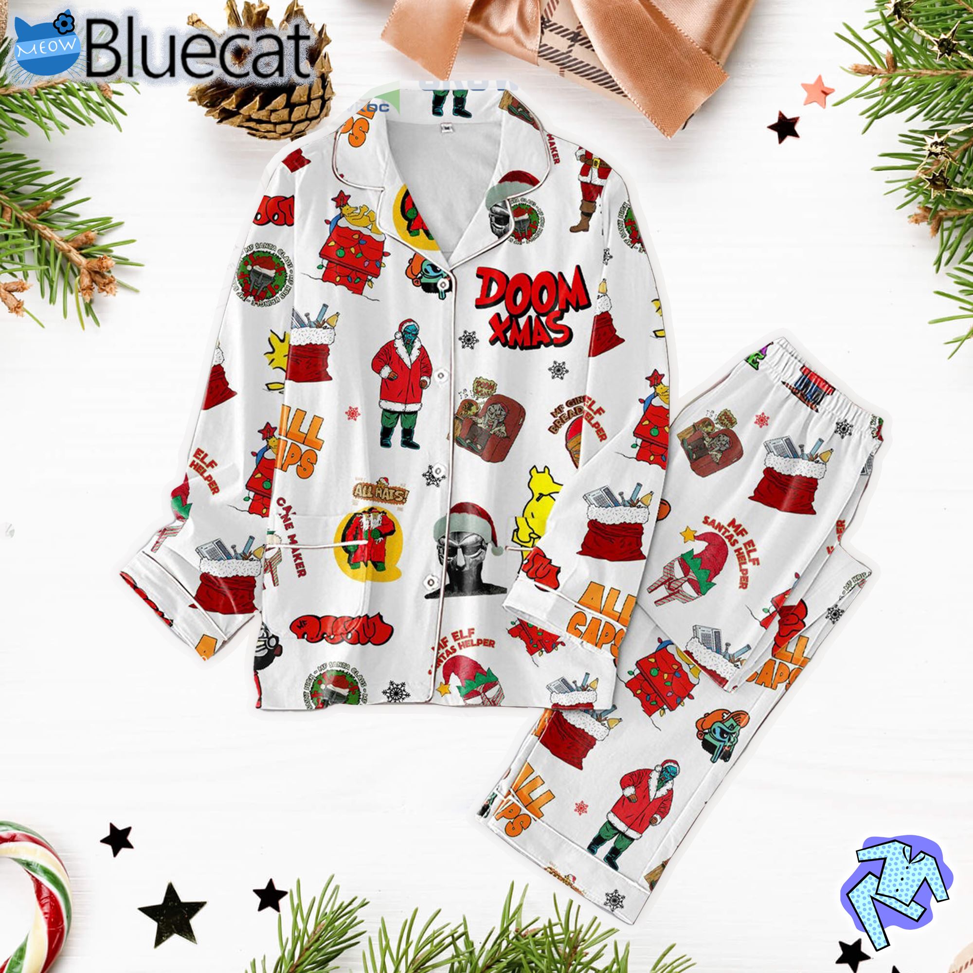 Doom X Mas Mf Efl The Candy Cane Maker Pajamas Set