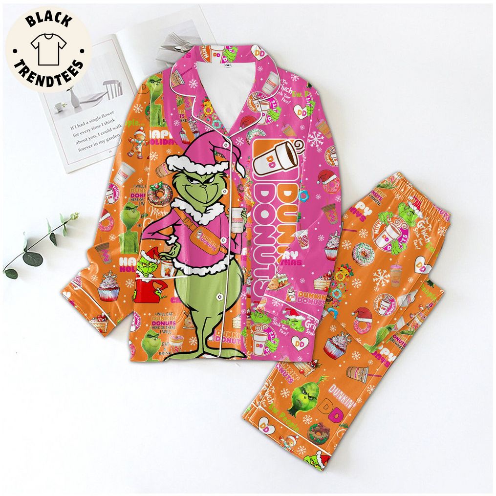 Dunkin Donuts Grinch Merry Christmas Design Pijamas Set