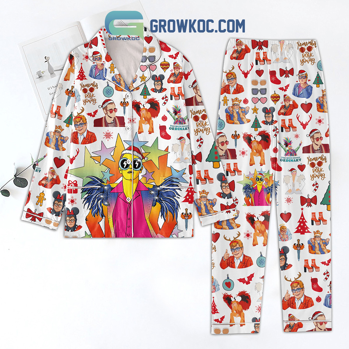 Elton John You Were Never Ordinary Christmas Pajamas Set