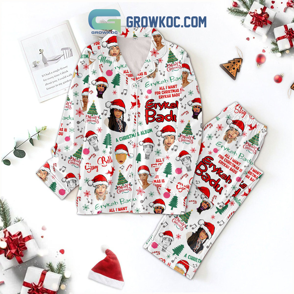 Erykah Badu A Christmas Album Polyester Pajamas Set