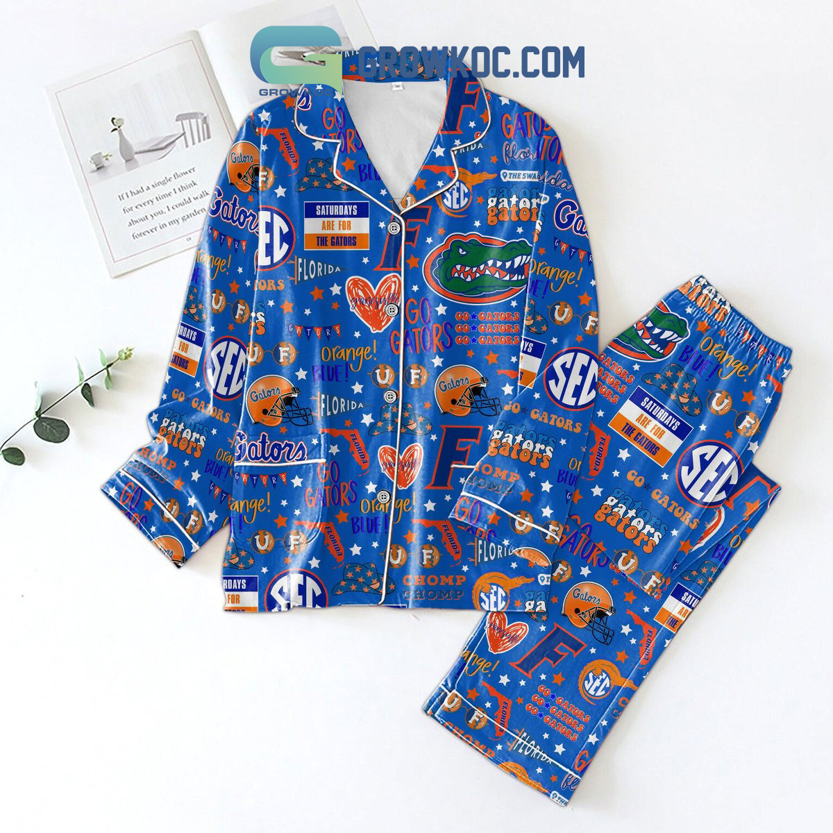 Florida Gators Orange Blue Go Gators Pajamas Set