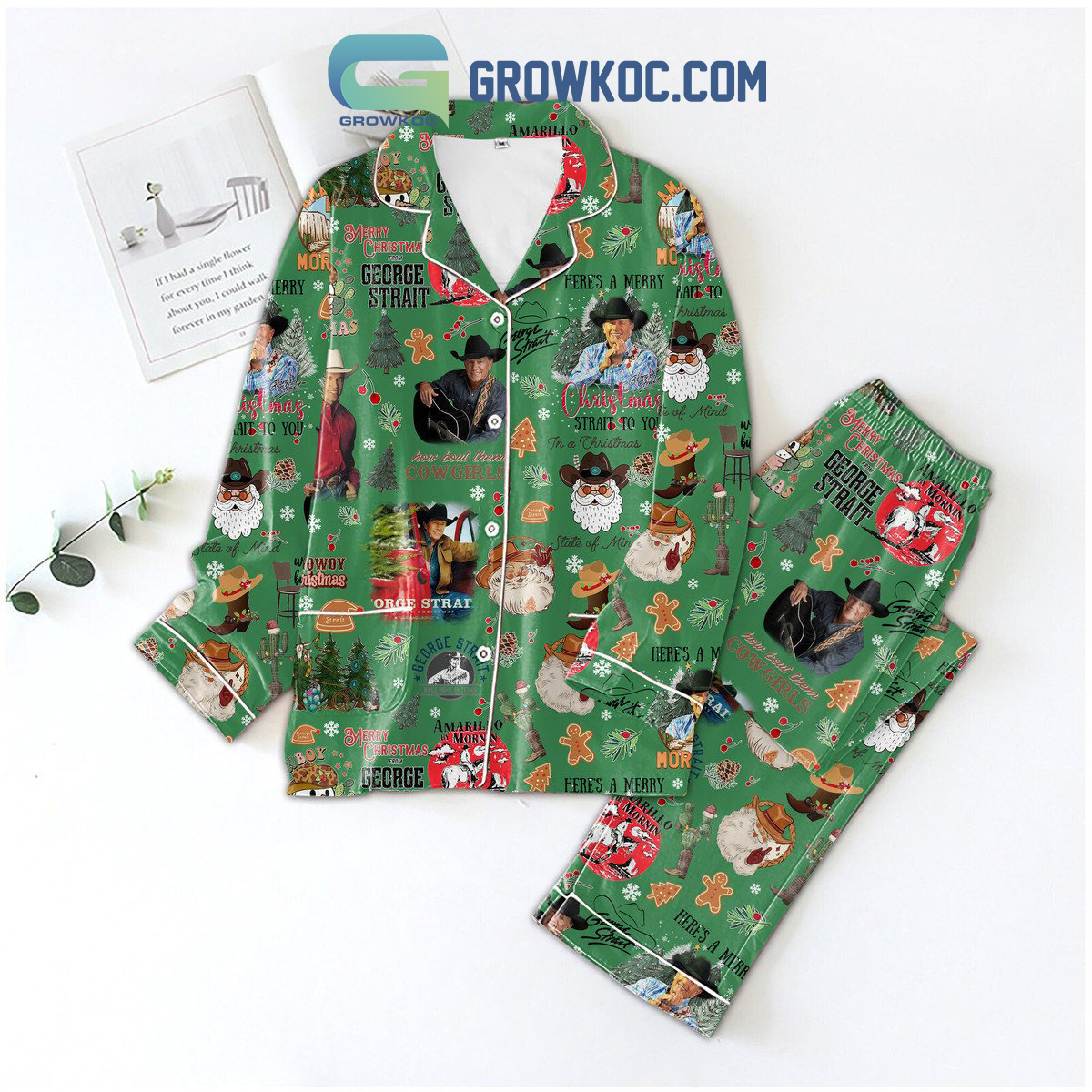 George Strait Here's A Merry Christmas Strait To You Pajamas Set