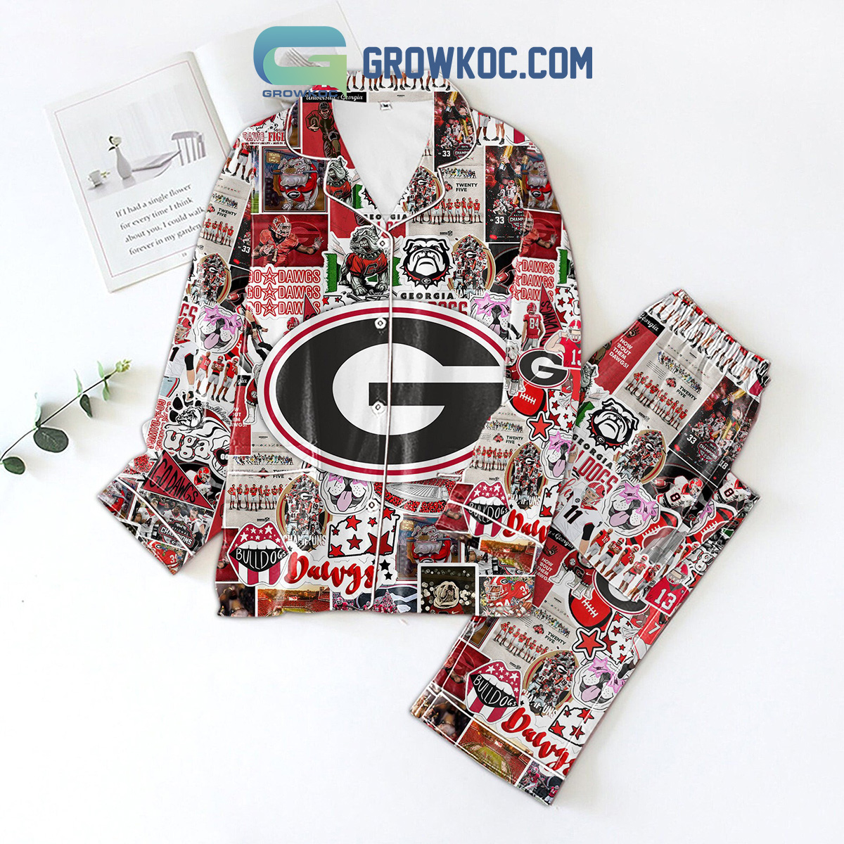 Georgia Bulldogs Proud Polyester Pajamas Set