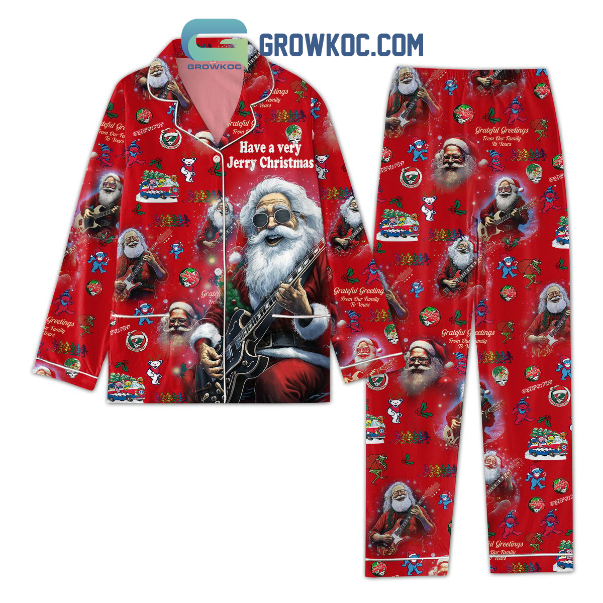 Grateful Dead Have A Very Jerry Christmas Pajamas Set