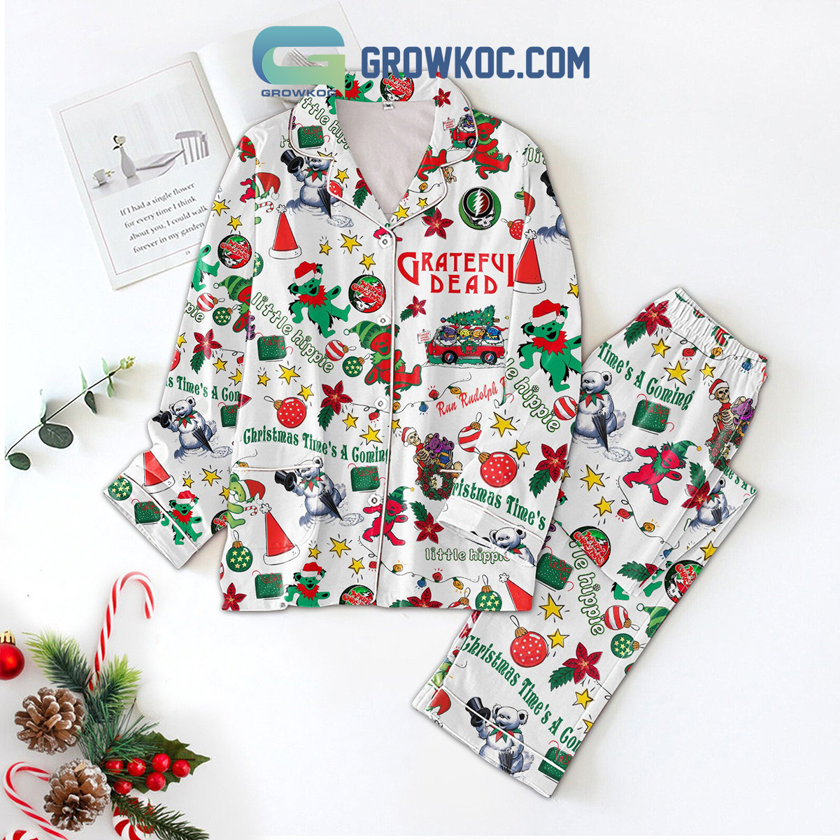 Grateful Dead Little Hippie Christmas Time's A Coming Pajamas Set