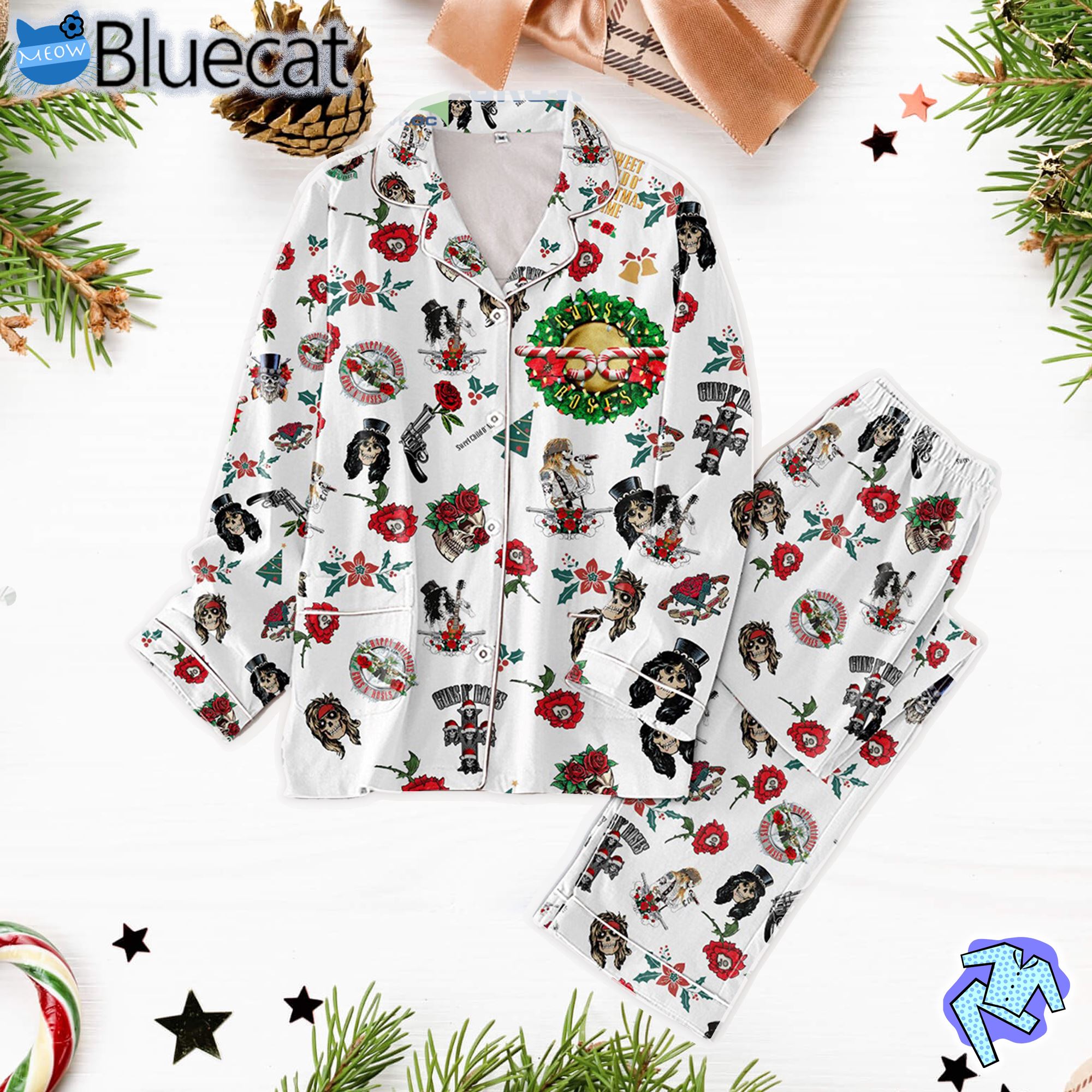 Guns N Roses Merry Christmas Pajamas Set