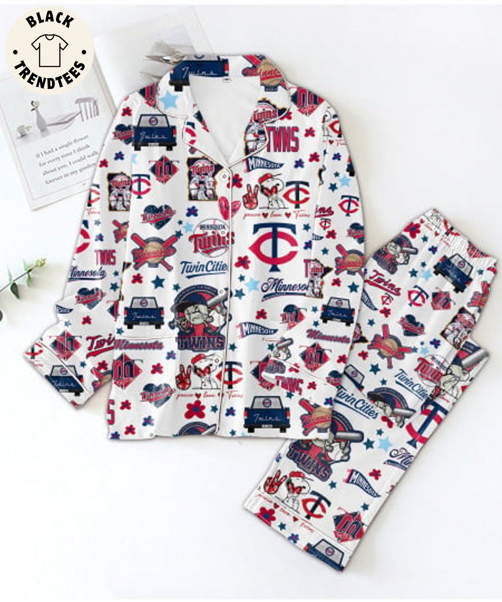 HOT TREND Minnesota Twins Cities American League White Pijamas Set