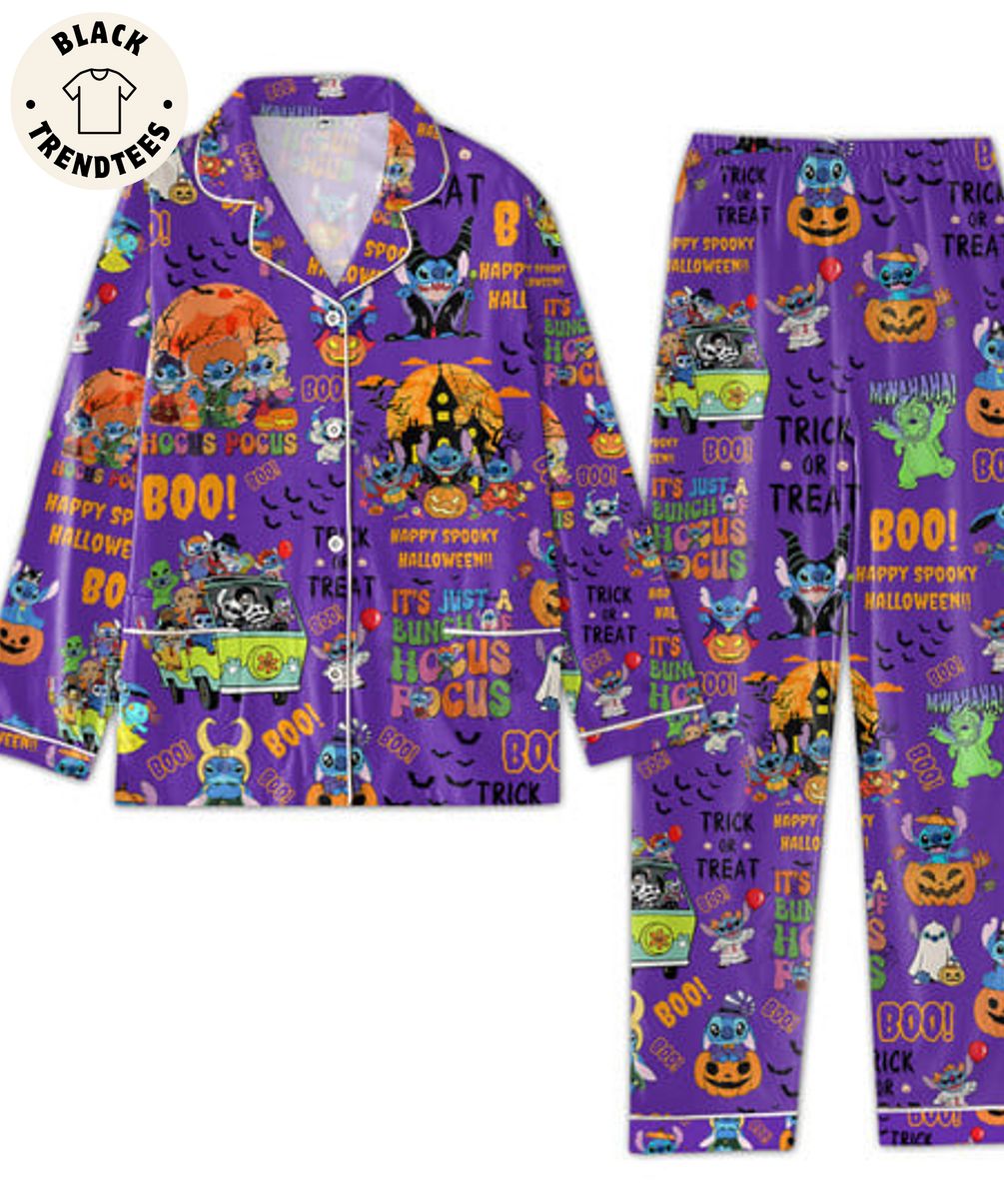 Happy Spooky Halloween Its Just Bunch Hocus Focus Purple Pijamas Set