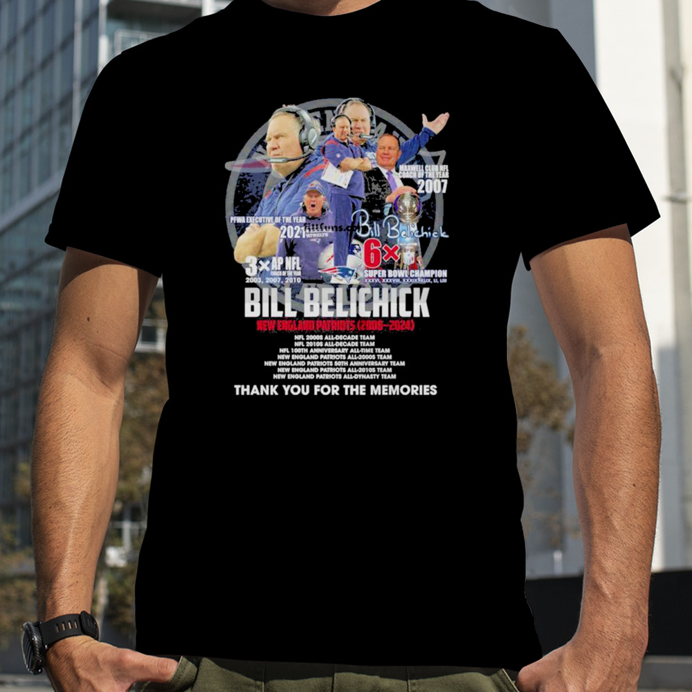 Bill Belichick New England Patriots 2000 – 2024 Thank You For The Memories Unisex T-Shirt