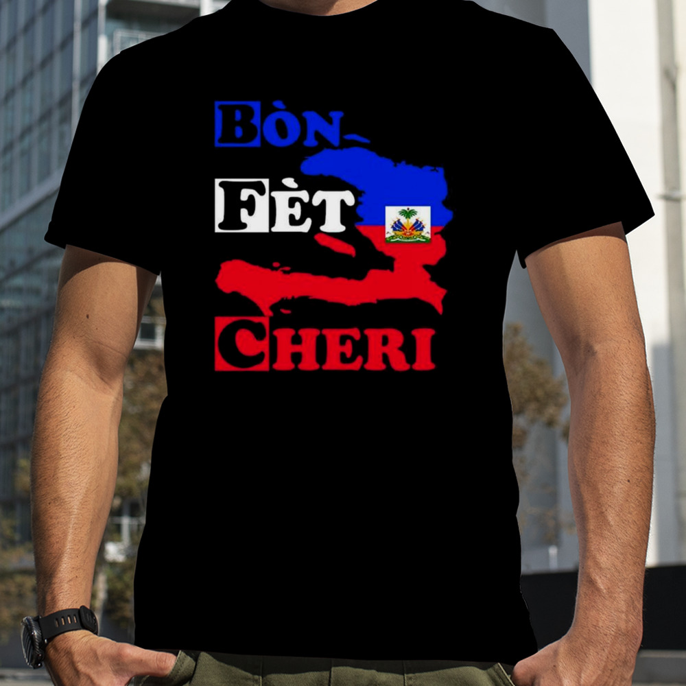 Bon Fet Cheri Haiti Map T-shirt