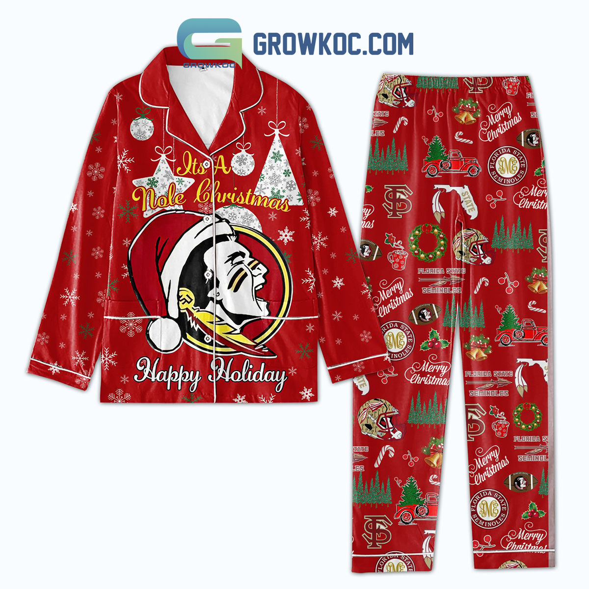 It's A Nole Christmas Happy Holiday Pajamas Set