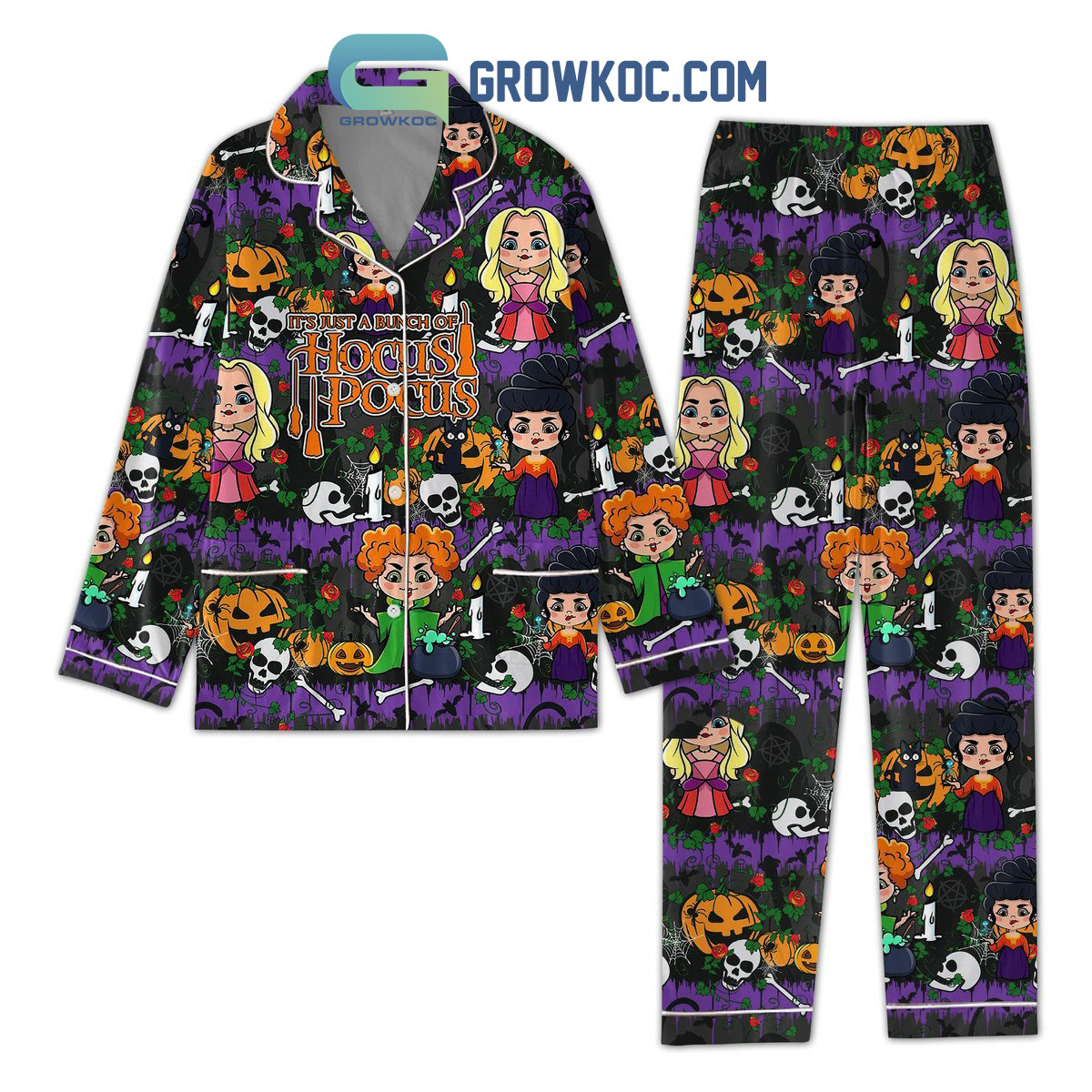 It's Just As Bunch Of Hocus Pocus Halloween Pajamas Set