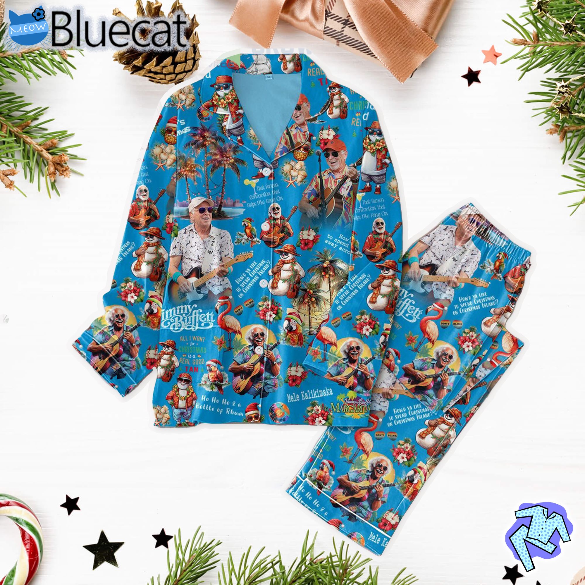 Jimmy Buffett A Sailors Christmas Pajamas Set