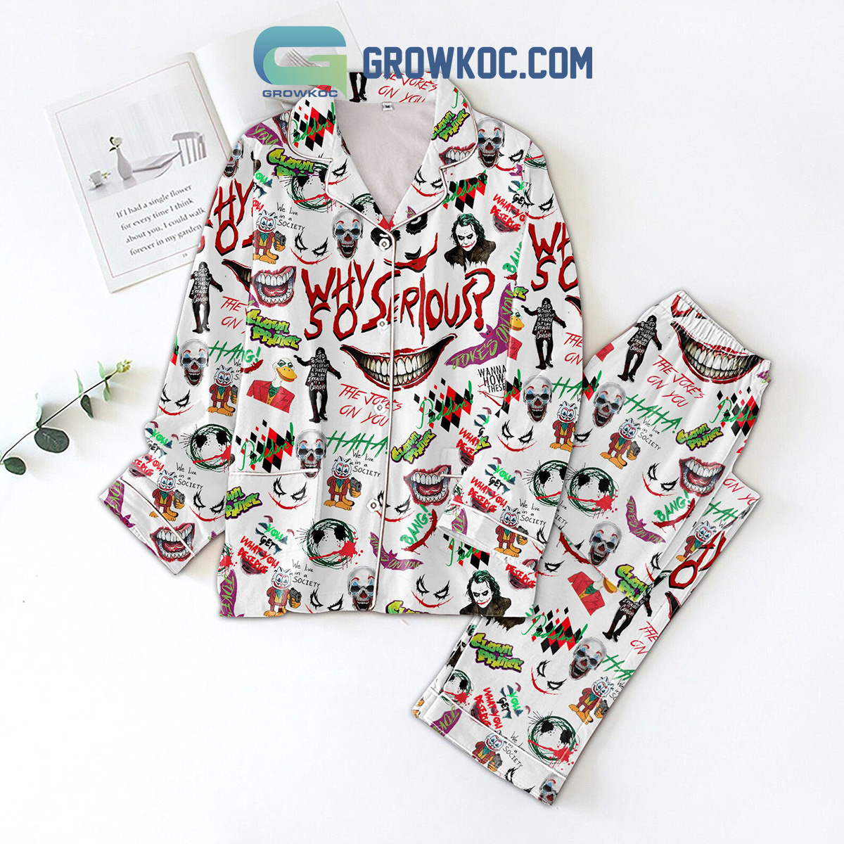 Joker Why So Serious Clown Prince Pajamas Set