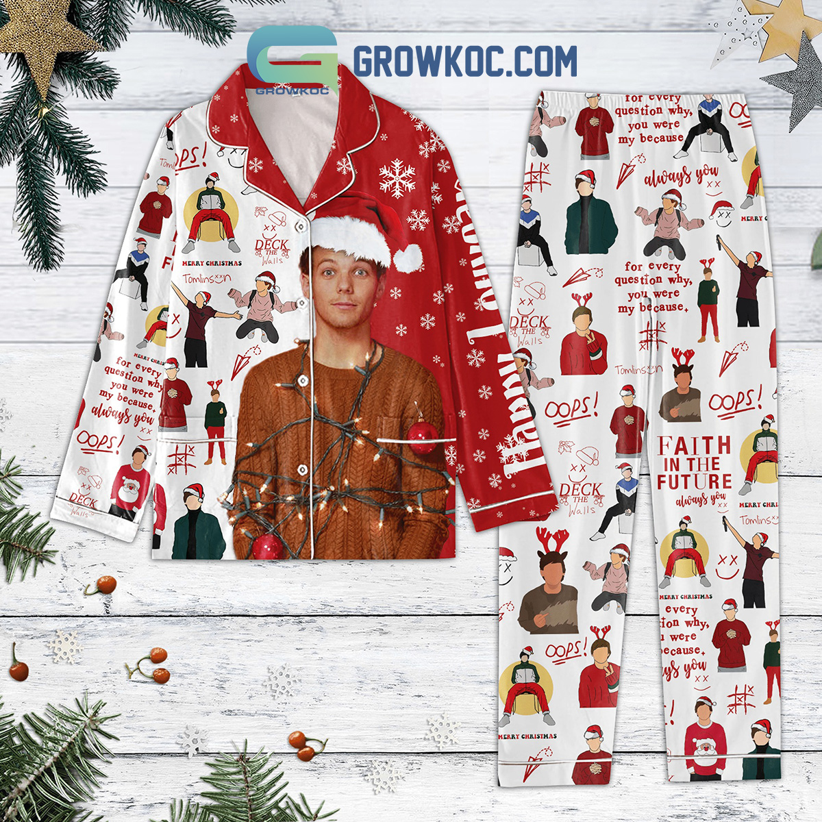 Louis Tomlinson Faith In The Future Always You Christmas Pajamas Set