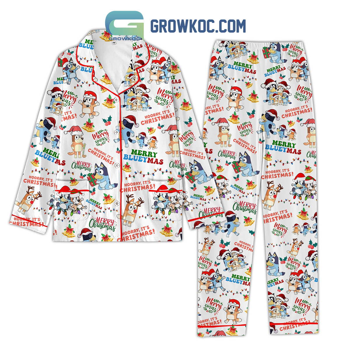 Merry Bluey Xmas Pajamas Set