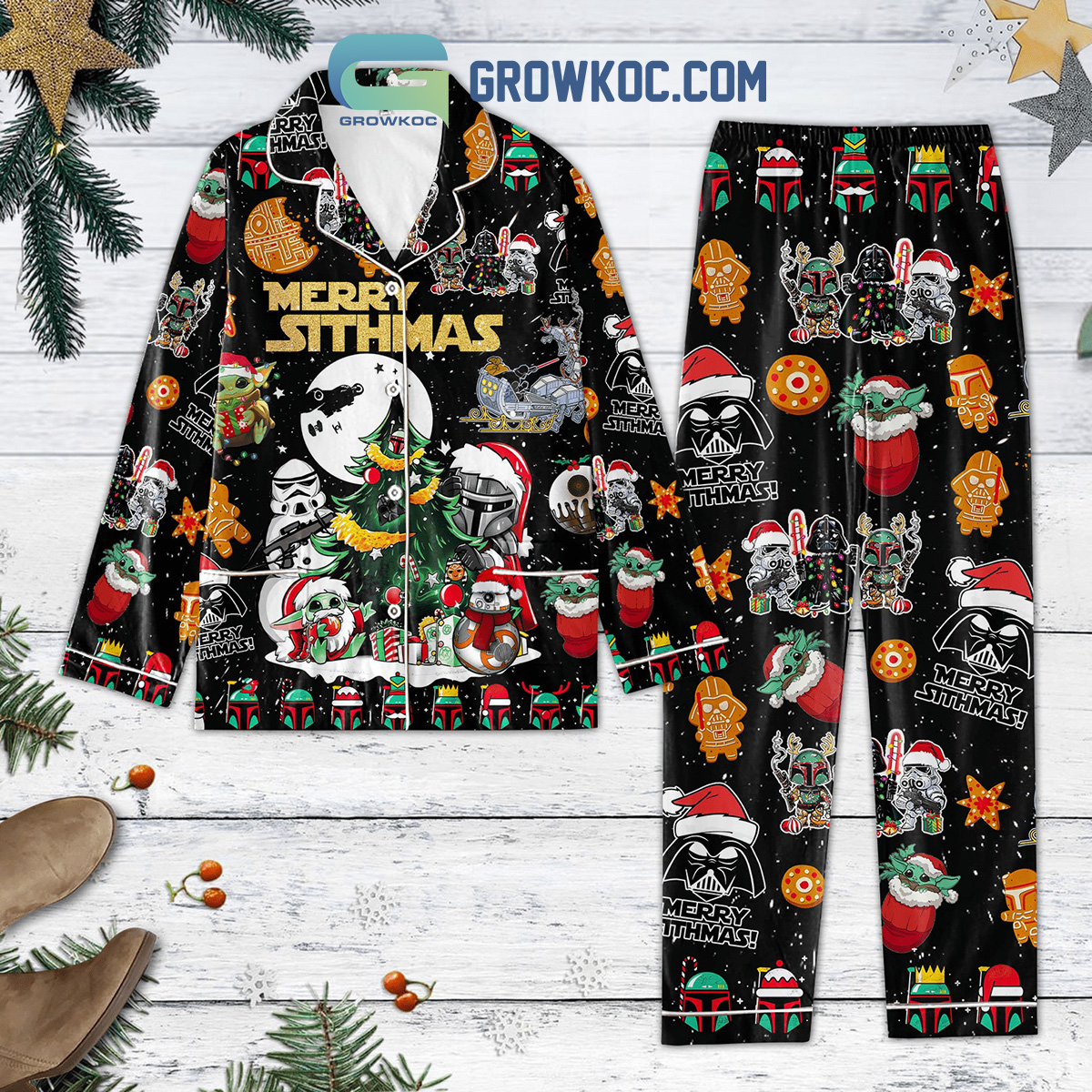 Merry Sithmas Star Wars Baby Yoda Pajamas Set