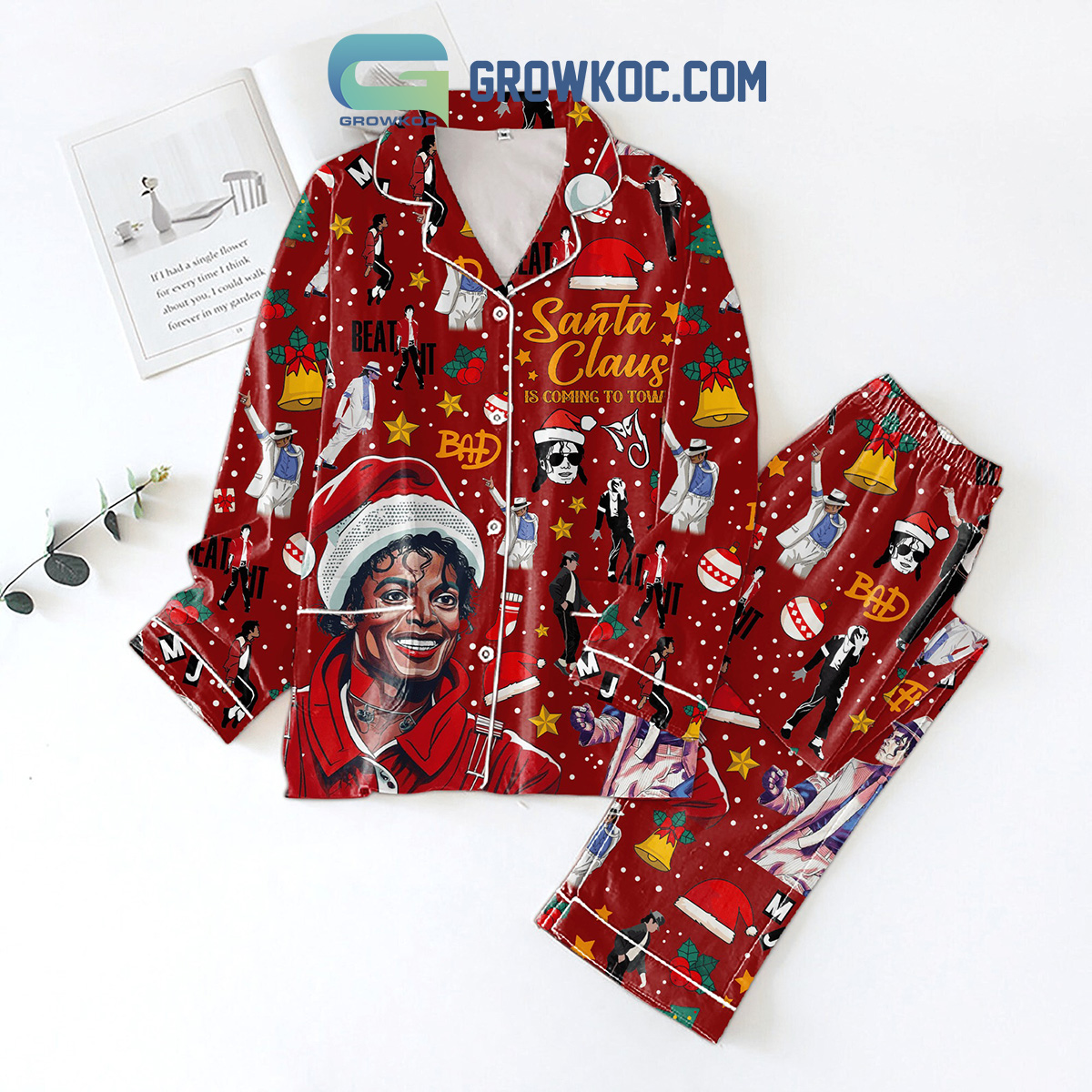 Michael Jackson Santa Claus Is Coming To Town Pajamas Set