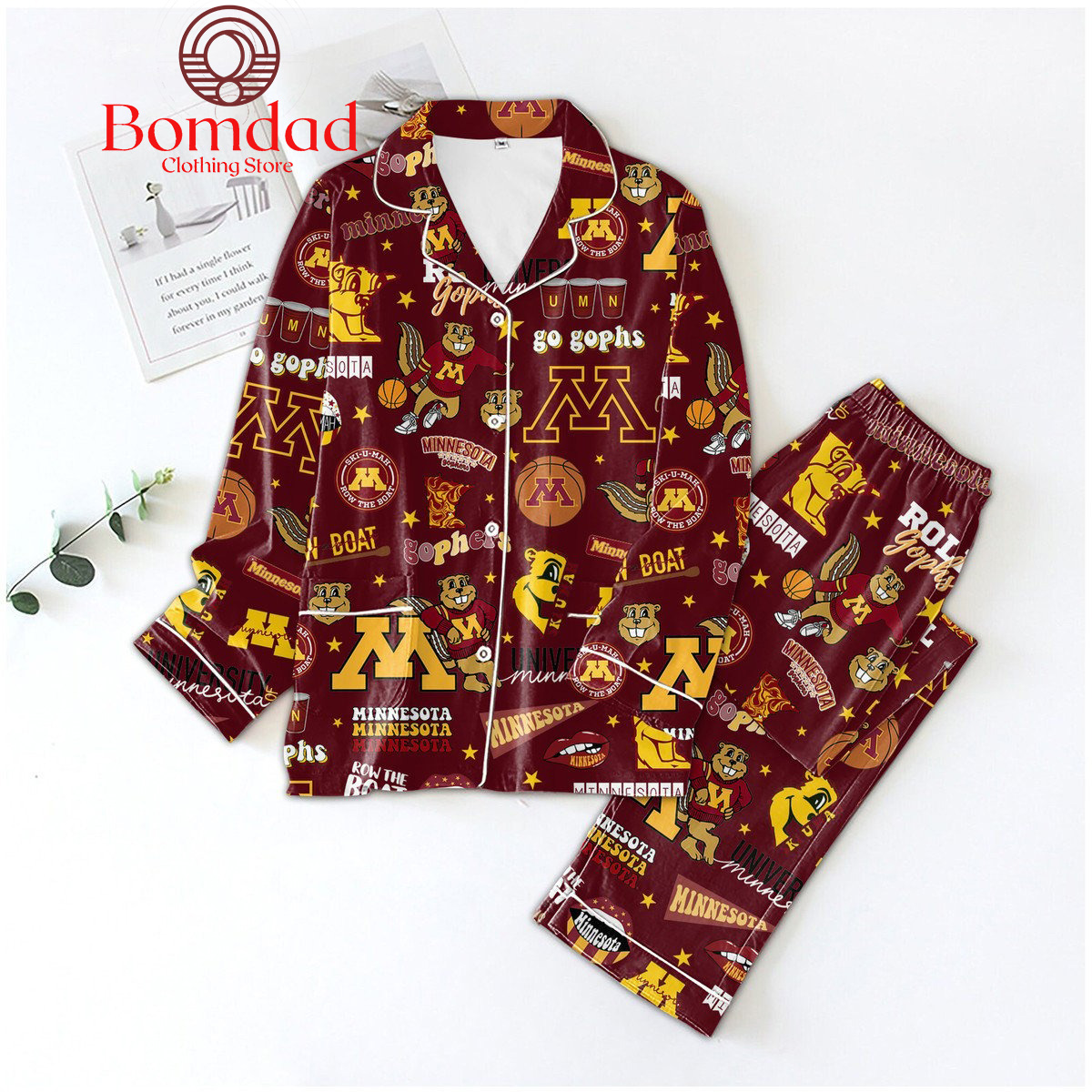 Minnesota Golden Gophers Go Gophs Pajamas Set - Bomdad