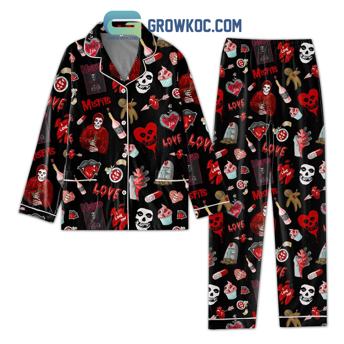 Misfits I Love You Polyester Pajamas Set