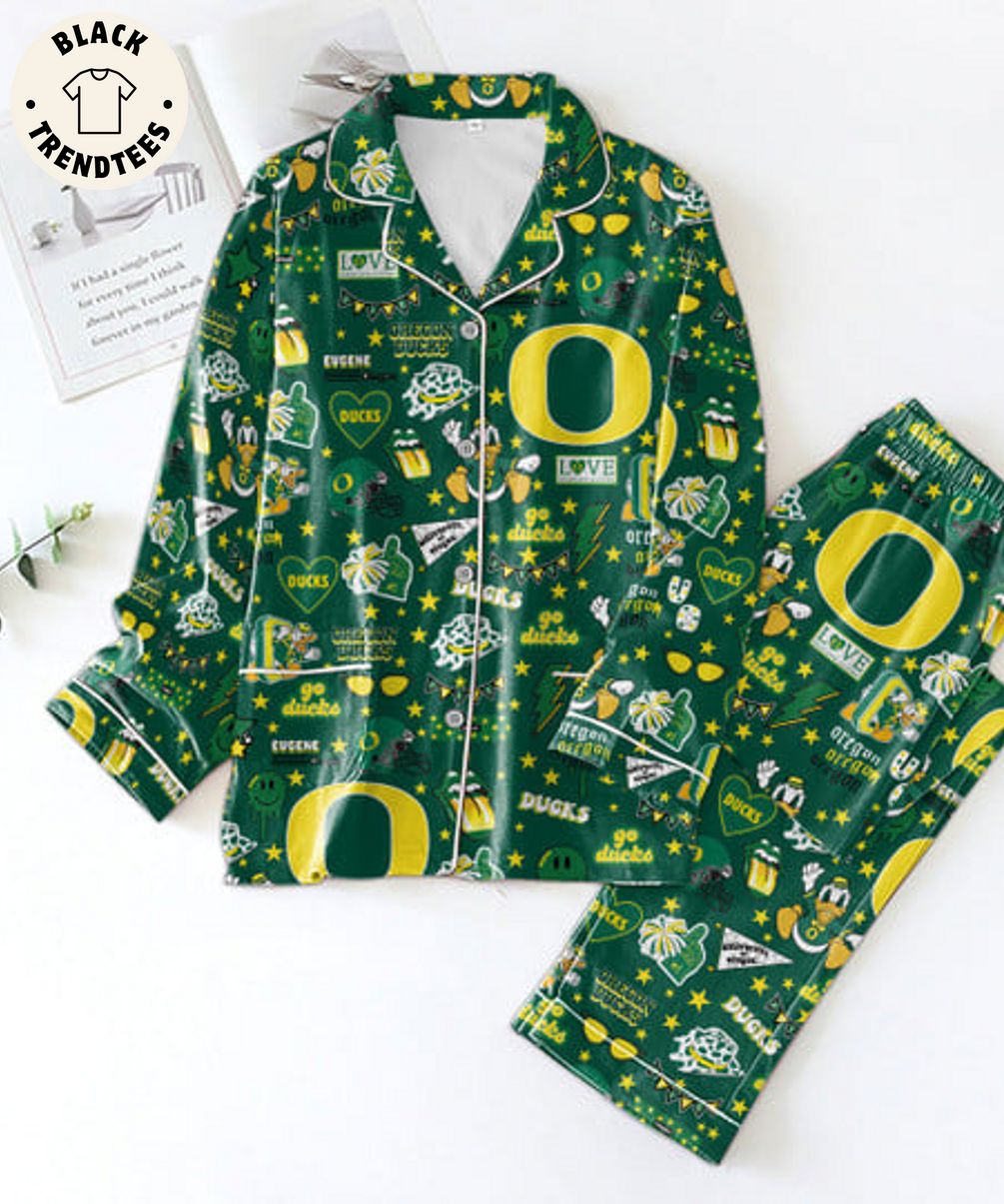 NEW Oregon Ducks University Oregon Eugene Green Pijamas Set