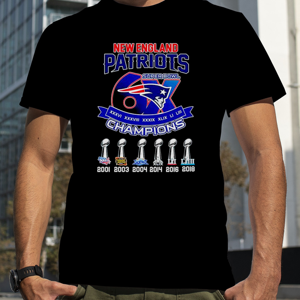 New England Patriots 6X Super Bowl Champions shirt