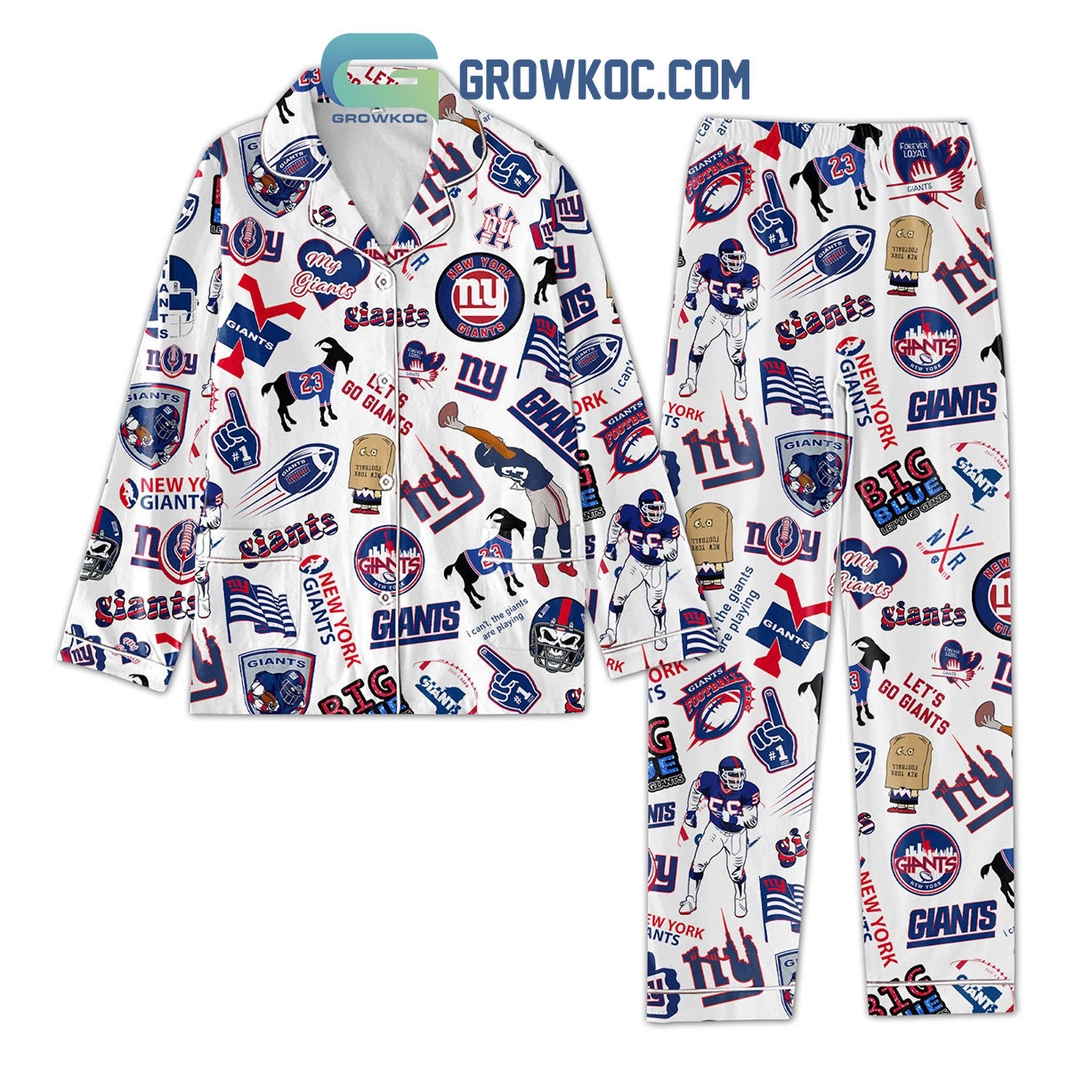 New York Giants Big Blue Let's Go Giants Pajamas Set