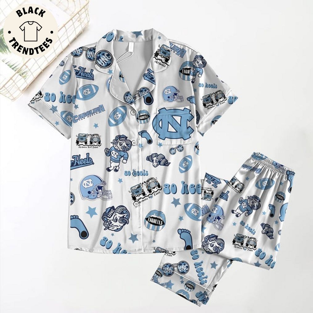 North Carolina Tar Heels men's Basketball Mascot Logo Design Pijamas Set