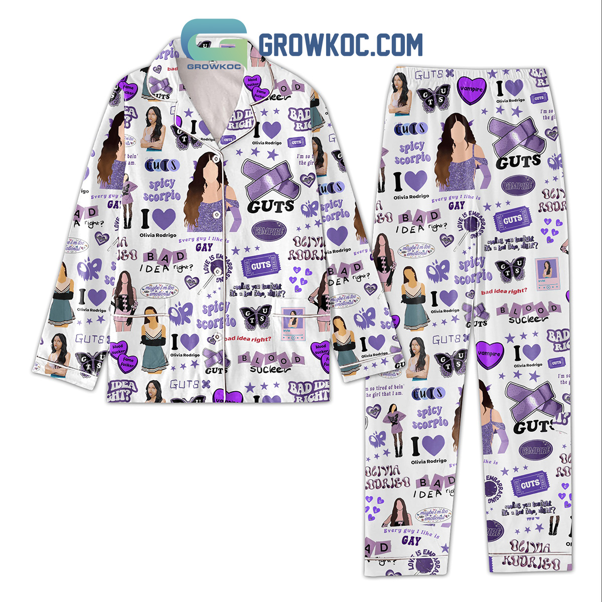 Olivia Rodrigo Seeing You Tonight It's A Bad Idea Right Pajamas Set